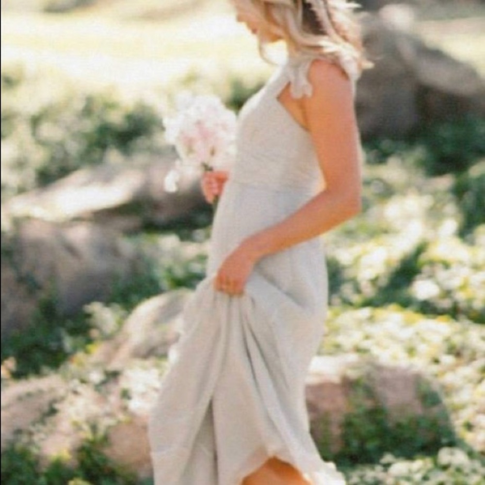 Amsale Silk Bridesmaid Dress - Size 2 - Grey